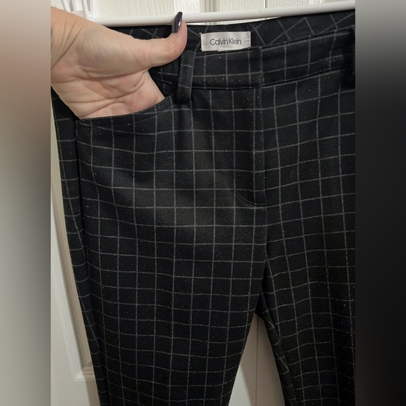 Calvin Klein Black pants with Grey pin stripe Size 6 - Picture 2 of 7